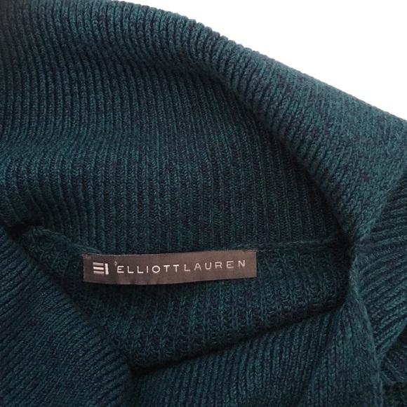 Elliott Lauren Teal Split Cowl Neck Sweater - Picture 2 of 5